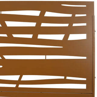 Sunvega 76" H x 48" W Freestanding Metal Privacy Screen for Deck Balcony Patio