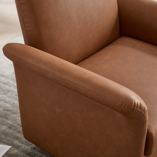 Sunvega Modern Swivel Accent Barrel Armchair with Sturdy Wood Base for Bedroom