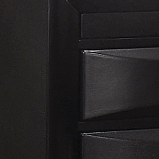 Sunvega Black 2-Drawer Nightstand with Pull-out Tray and Soft Felt Lining