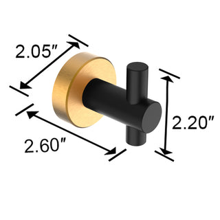 Sunvega Black Gold Round Base Wall Hanging Hook 4 Pack with Screws for Entry Shoe Cabinet Wardrobe
