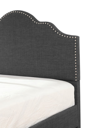 Sunvega Full Upholstered Bed in Charcoal Gray with Transitional Style for Bedroom