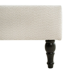 Sunvega King Size Bed Frame with High Back Upholstered Headboard and Boucle Fabric