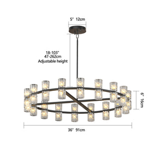 Sunvega Luxury Double Crystal Ring LED Chandelier Lighting for Modern Dining Room