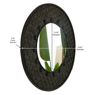Sunvega Sunburst-Shaped PU Art Decorative Wall Mirror for Bathroom Bedroom