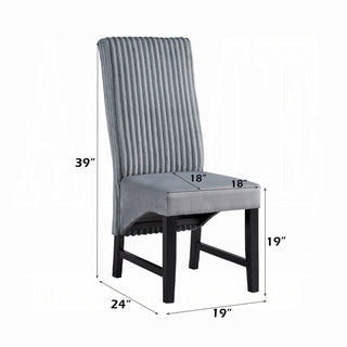 Sunvega Modern Upholstered Dining Chairs with Gray Corduroy Comfort and Wooden Frame