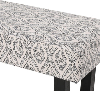 Sunvega Boho Fabric Bench with Modern Influences and Rubberwood for Bedroom