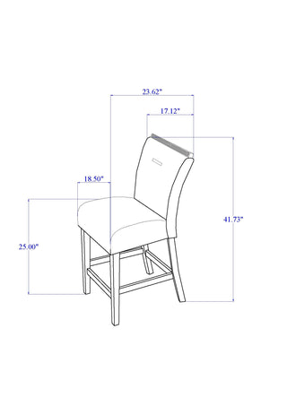 Sunvega Light Gray Contemporary Bar Stools with Padded Slat Design Back-Seat Cushions
