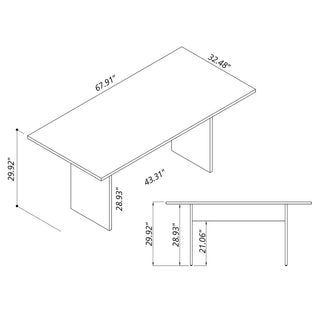 Sunvega Modern Rustic Style Dining Table with Wood-Grain Details for 6