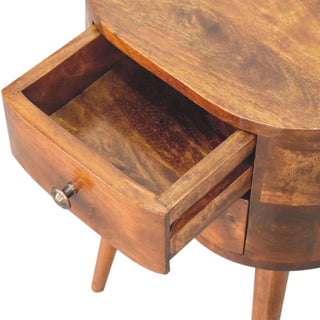 Sunvega Solid Mango Wood Nightstand with 2 Drawers and Nordic Legs