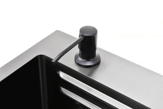 Sunvega 32x19 Inch Overmount Single Bowl Kitchen Sink in Brushed Nickel