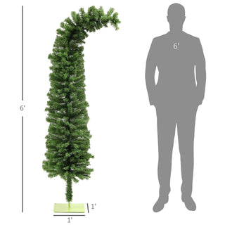 Sunvega Pencil Artificial Xmas Tree with Faux Snow Flocked Full Branch Tips Flame-retardant