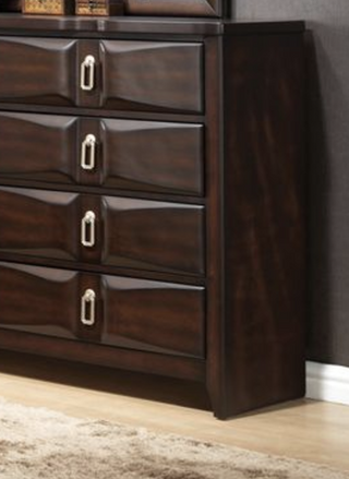 Sunvega Lancaster Espresso Finish Dresser with Eight Spacious Drawers for Bedroom