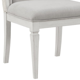 Sunvega Weathered White and Light Grey Padded Side Chairs with Open Slat Back Design (Set of 2)