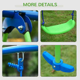 Sunvega Metal A-Frame Swing Set with Two Seats and Glider for Backyard Playground