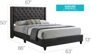 Sunvega Transitional Queen Bed with Headboard for Comfortable Lounging