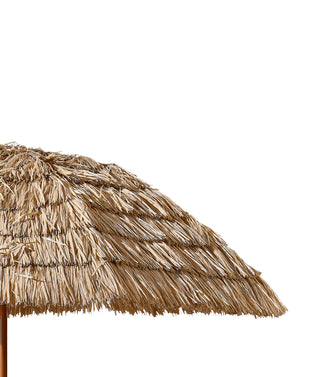 Sunvega 8ft Thatched Tiki Umbrella with Tilt Mechanism for Patio Poolside and Beach