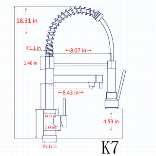 Sunvega Single Handle Pull Down Sprayer Kitchen Faucet with Spring Neck Matte Black