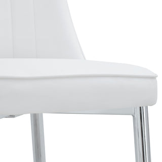 Sunvega Modern PU Leather Dining Chair with Thick Cushion and Metal Legs for Kitchen