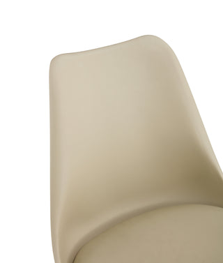 Sunvega Modern Dining Chairs with Golden Steel Legs and Plastic Seat Set of 4 Grey