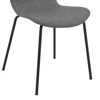 Sunvega Modern Light Gray Fabric and Metal Dining Room Chairs Set of 2