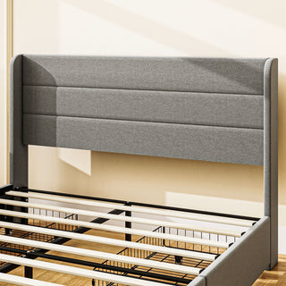 Sunvega Queen Upholstered Platform Bed Frame with Storage Drawers and Headboard