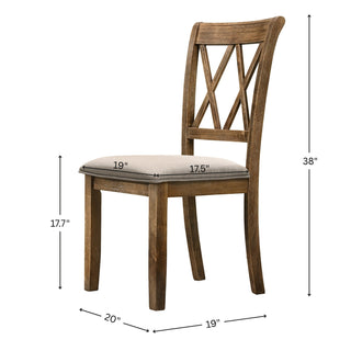 Sunvega Fabric Upholstered Dining Chairs with Foam Cushioned Seats Set of 2