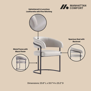 Sunvega Modern Upholstered Leatherette Dining Chair with Backrest for Dining Room