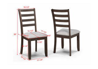 Sunvega Contemporary Rich Wood Finish Ladder-back Dining Chairs with Upholstered Seat