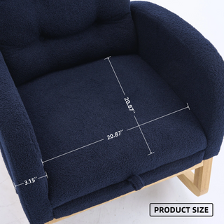 Sunvega Upholstered High Back Rocking Chair with Footrest and Side Storage Pocket