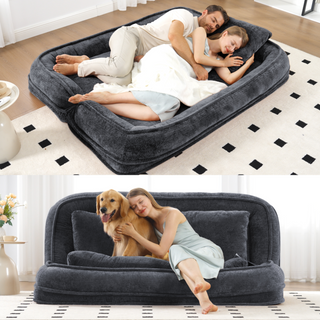 Sunvega Double Human Dog Bed Loveseat with 5 Adjustable Positions and Plump Pillow