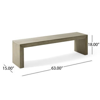 Sunvega Farmhouse Style Acacia Wood Dining Bench with Complementing Finish for Dining Room