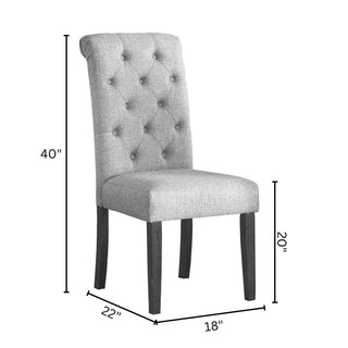 Sunvega Solid Wood Tufted Asons Dining Chairs Set of 2 with Velvety Soft Upholstery