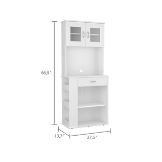 Sunvega Black Multistorage Pantry Cabinet with One Drawer and Two Shelves