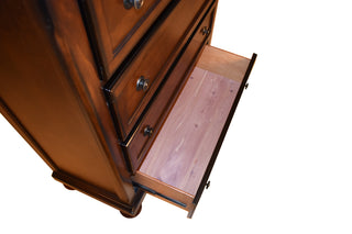 Sunvega Transitional Dark Walnut Wood Chest with Dovetail Drawers