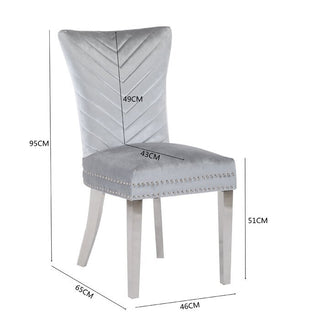Sunvega Velvet Upholstered Chair with Tufted Design and Stainless Steel Legs