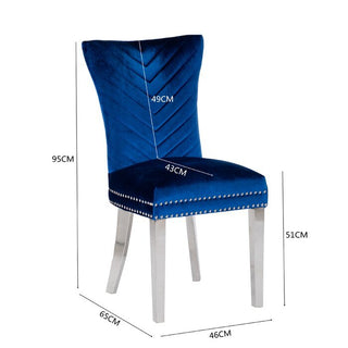Sunvega Velvet Upholstered Chair with Tufted Design and Stainless Steel Legs