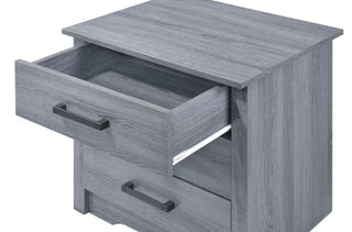 Sunvega Sleek Contemporary Gray Nightstand with Durable Materials for Bedroom