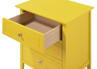 Sunvega Transitional Oak Nightstand With Three Drawers For Bedroom