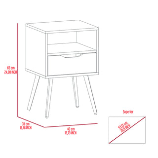 Sunvega Modern Nightstand with Spacious Drawer and Shelf for Bedroom or Living Room
