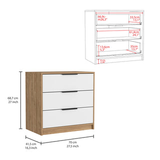 Sunvega Superior Top Light Gray Dresser with 3 Large Storage Drawers