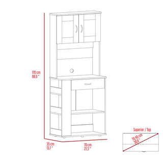 Sunvega Black Multistorage Pantry Cabinet with One Drawer and Two Shelves