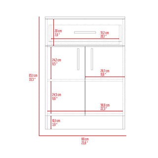 Sunvega Black Multistorage Pantry Cabinet with One Drawer and Two Shelves