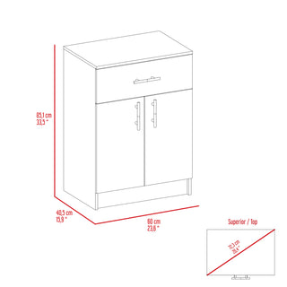Sunvega Black Multistorage Pantry Cabinet with One Drawer and Two Shelves