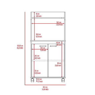 Sunvega Black Multistorage Pantry Cabinet with One Drawer and Two Shelves