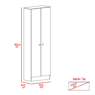 Sunvega Five Shelves Multistorage Pantry Cabinet with Double Door for Kitchen