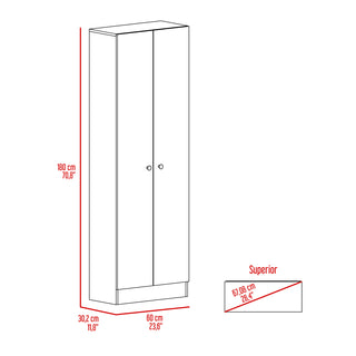 Sunvega Five Shelves Multistorage Pantry Cabinet with Double Door for Kitchen
