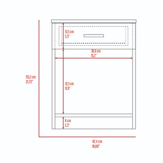 Sunvega Light Gray Nightstand with One Drawer, Low Shelf, and Superior Top