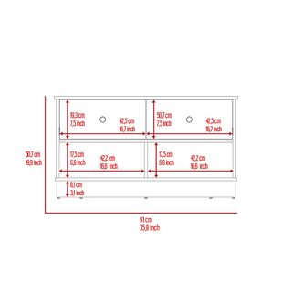 Sunvega Light Oak Storage Bench with Two Drawers and Two Open Shelves