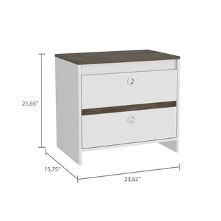 Sunvega Modern Nightstand with Drawer and Shelf for Bedroom or Living Room