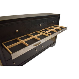 Sunvega Seven Drawer Wood Dresser with Spacious Storage for Bedroom